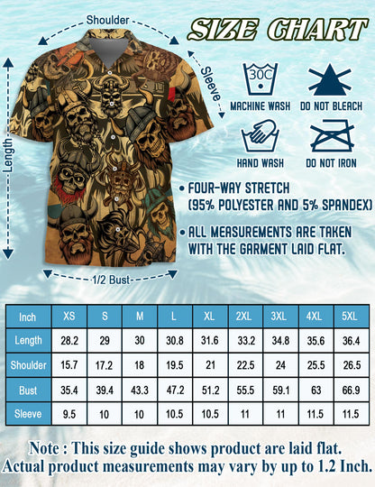 Netecom Vintage Viking My Rules Hawaiian Shirt for Men, Cat Memes Button Down Summer Beach Short Sleeve, Retro Style, Sizes S-5XL