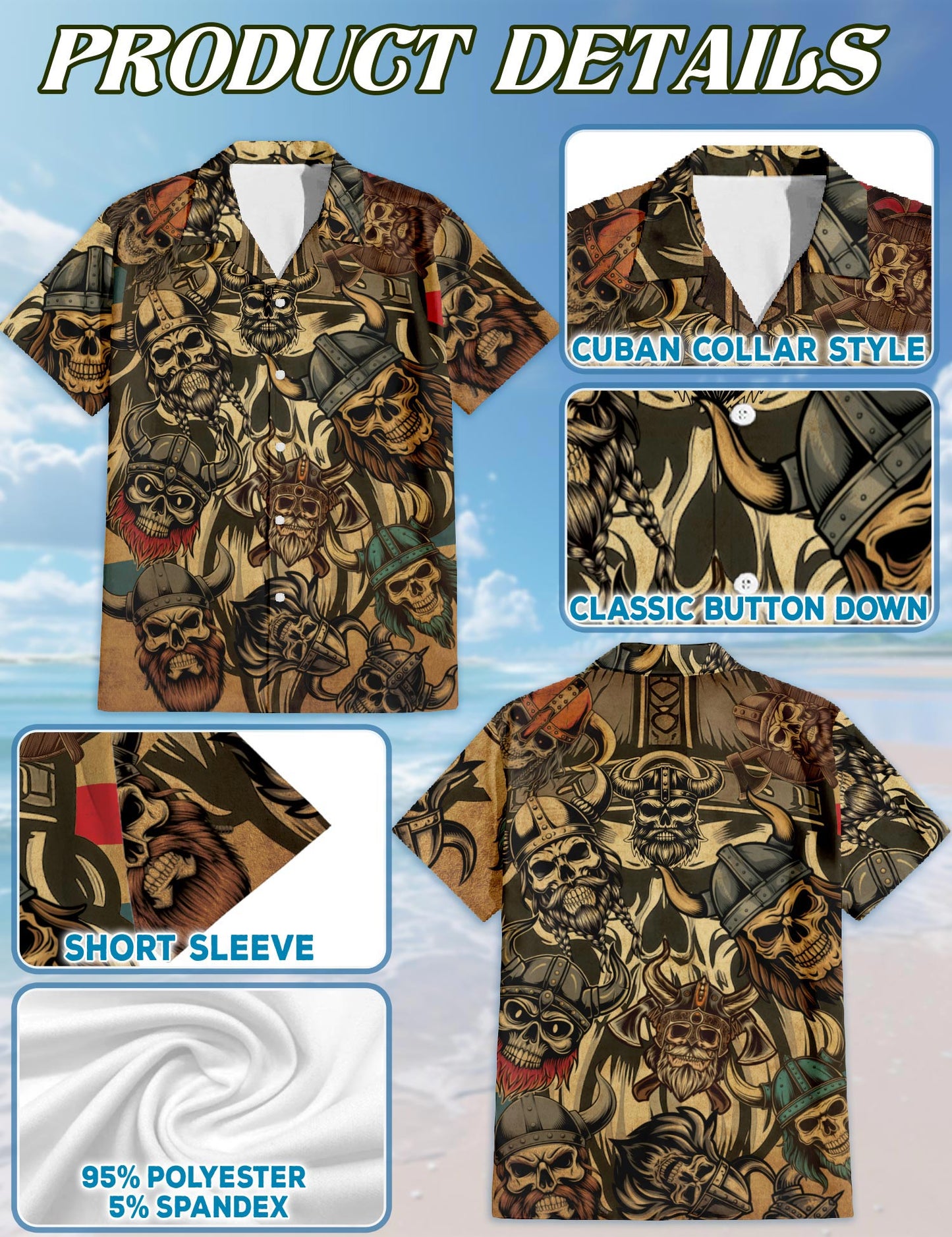 Netecom Vintage Viking My Rules Hawaiian Shirt for Men, Cat Memes Button Down Summer Beach Short Sleeve, Retro Style, Sizes S-5XL
