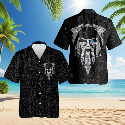 Netecom Vintage Viking Odin The Sons of Fenrir tattoo Hawaiian Shirt for Men