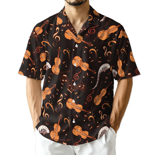 Netecom Vintage Violin Hawaiian Shirt for Men