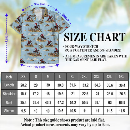 Netecom Vintage Western Cowboy Hawaiian Shirt for Men, Wild Horses Riding Button Down Summer Beach Short Sleeve Shirts, S-5XL