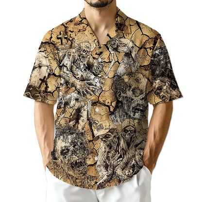 Netecom Vintage Zombie Hawaiian Shirt for Men