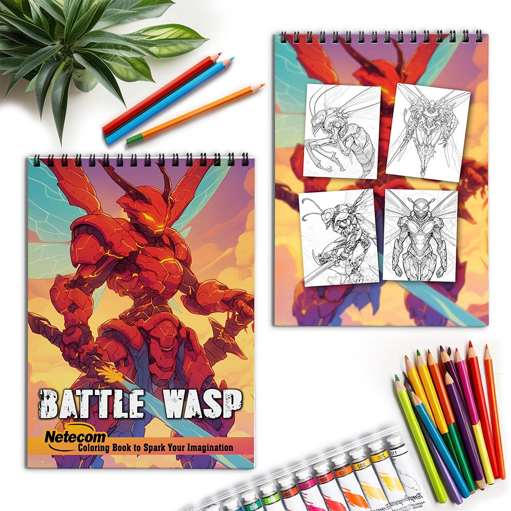 Netecom Wasp Warrior Spiral Coloring Book for Adults