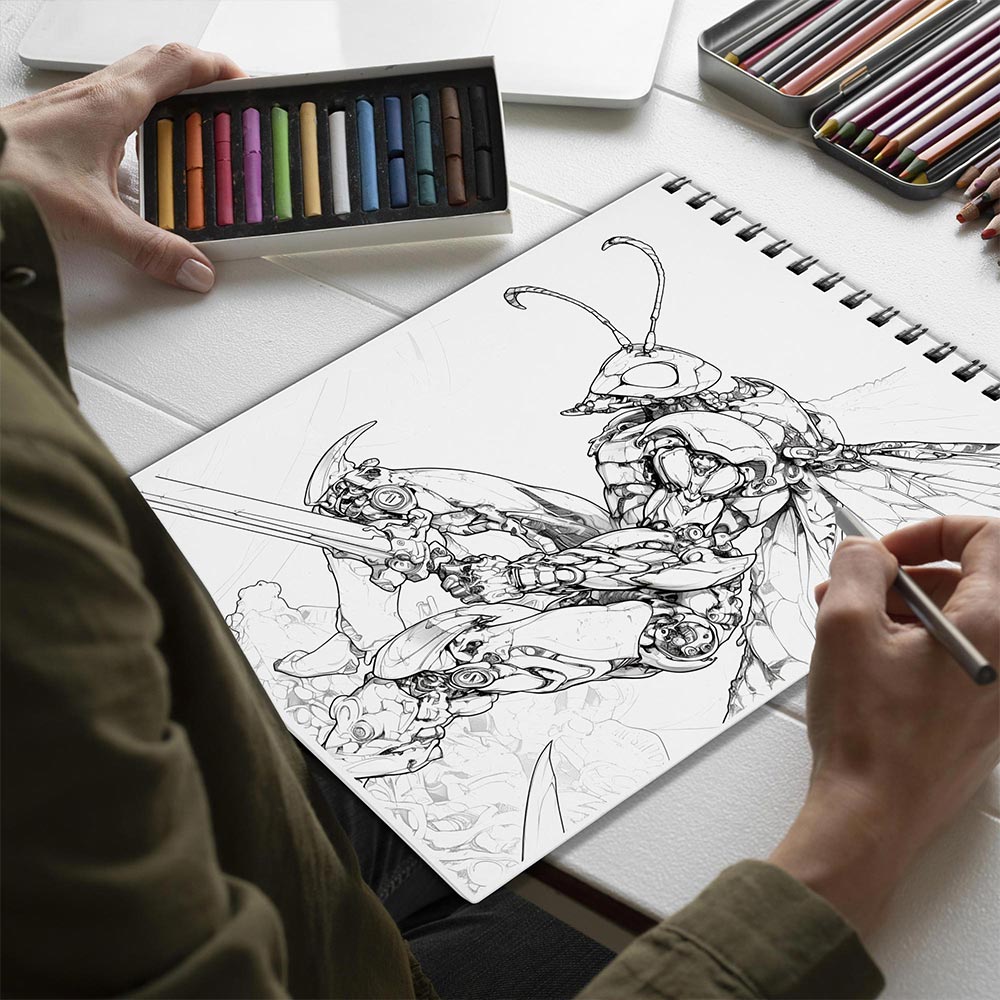 Netecom Wasp Warrior Spiral Bound Coloring Book for Adults