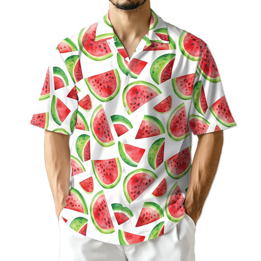 Netecom Water Melon Hawaiian Shirt for Men