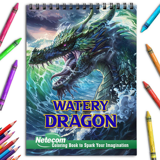 Netecom Watery Dragon Coloring Book for Adults
