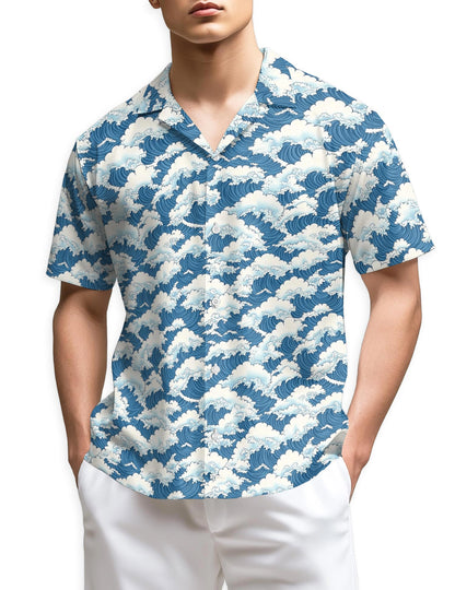 Netecom Wave Japan Style Hawaiian Shirt for Men