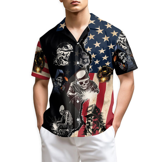 Netecom Welder Patriotic Hawaiian Shirt for Men