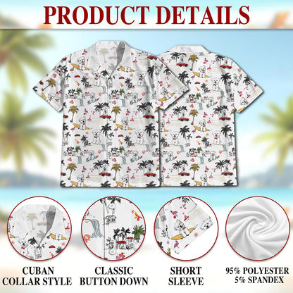 Netecom West Highland White Terrier Hawaiian Shirt for Men, Button Down Summer Beach Short Sleeve, Dog Lover Gifts, S-5XL