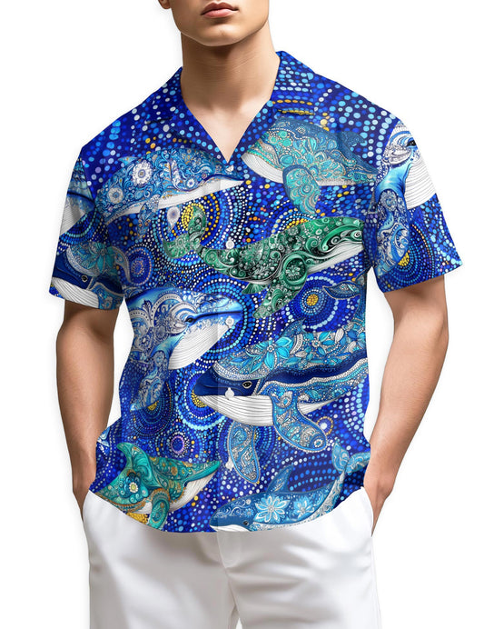 Netecom Whale Hawaiian Shirt for Men