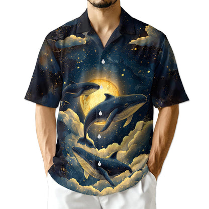 Netecom Whale Midnight Hawaiian Shirt for Men