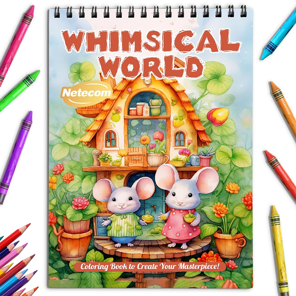 Netecom Whimsical World Coloring Book for Adults