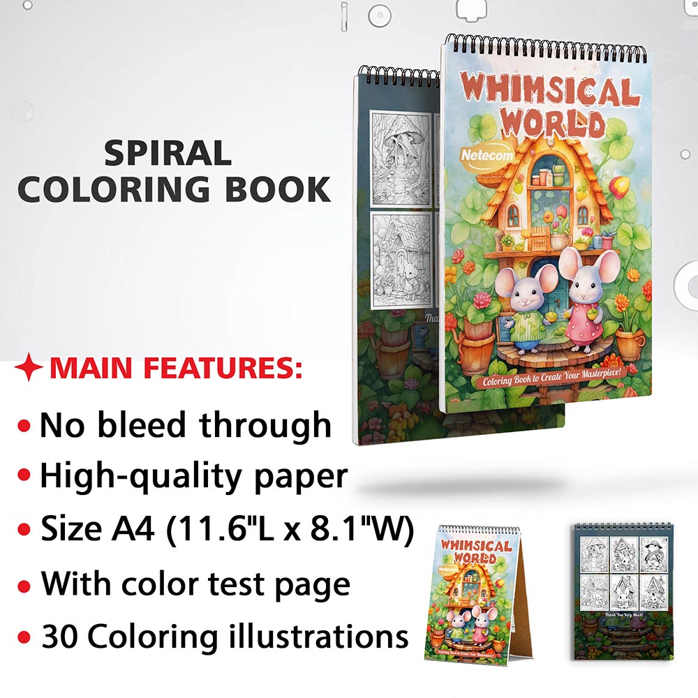 Netecom Whimsical World Coloring Sheets for Adults