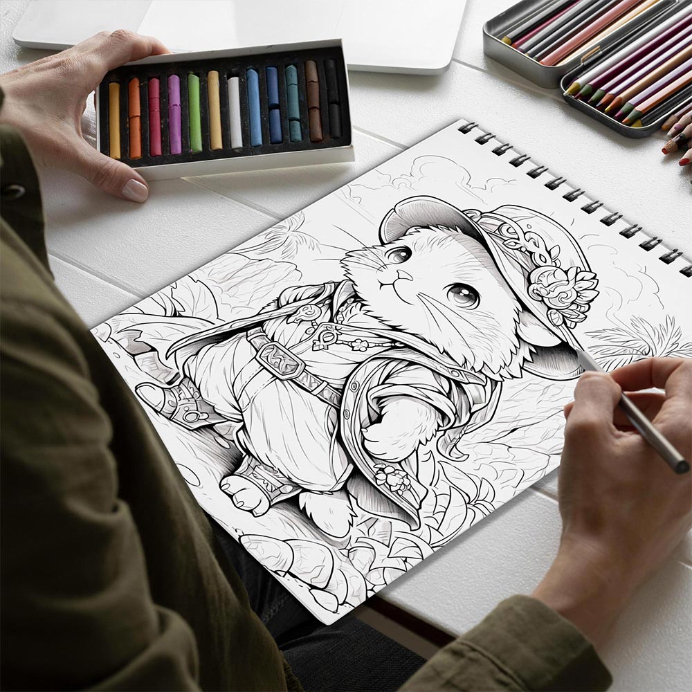 Netecom Whimsical World Spiral Bound Coloring Book for Adults