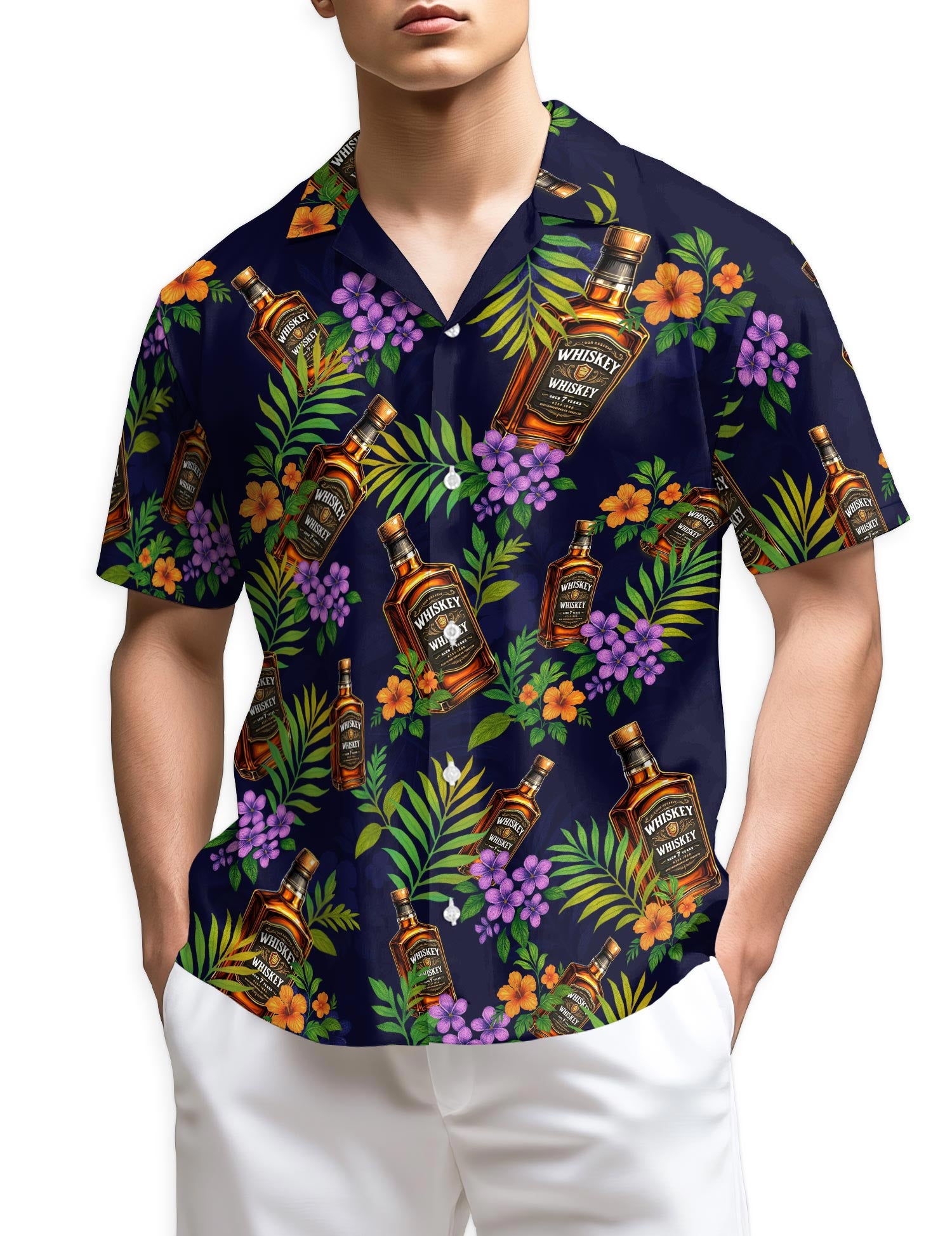 Netecom Whiskey Hawaiian Shirt for Men