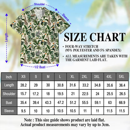 Netecom Wild Animal Hawaiian Shirt for Men, Tropical Style, Button Down Summer Beach Short Sleeve, S-5XL