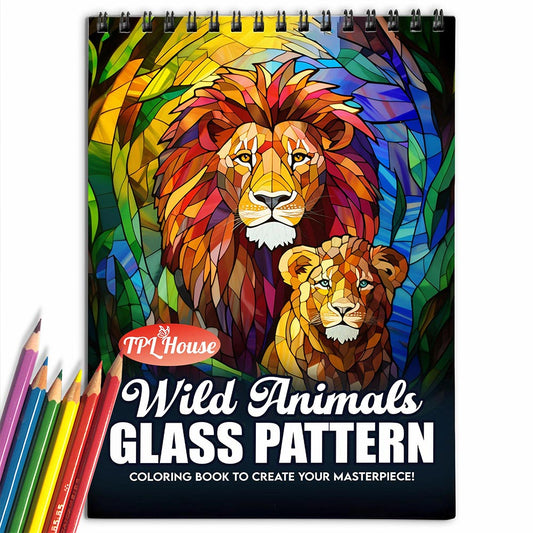 Netecom Wild Animals Stained Glass Coloring Book for Adults
