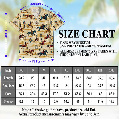 Netecom Wild Horse Hawaiian Shirt for Men, Button Down Summer Beach Short Sleeve, Sport Style, S-5XL