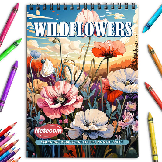 Netecom Wildflowers Coloring Book for Adults