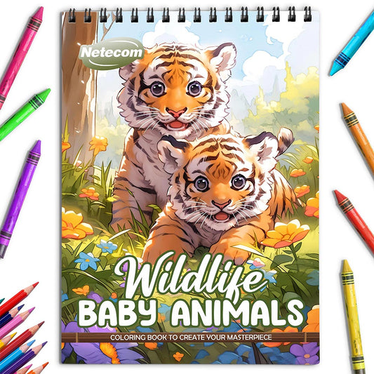 Netecom Wildlife Baby Animals Coloring Book for Adults