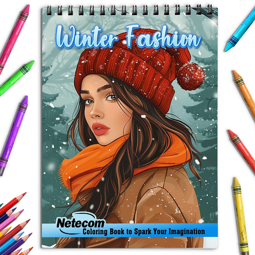 Netecom Winter Fashion Coloring Book for Adults