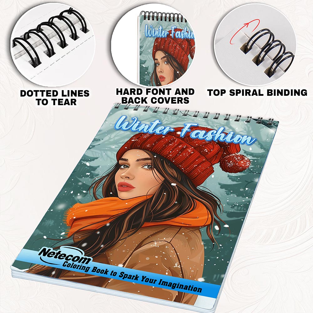Netecom Winter Fashion Coloring Pages for Adults
