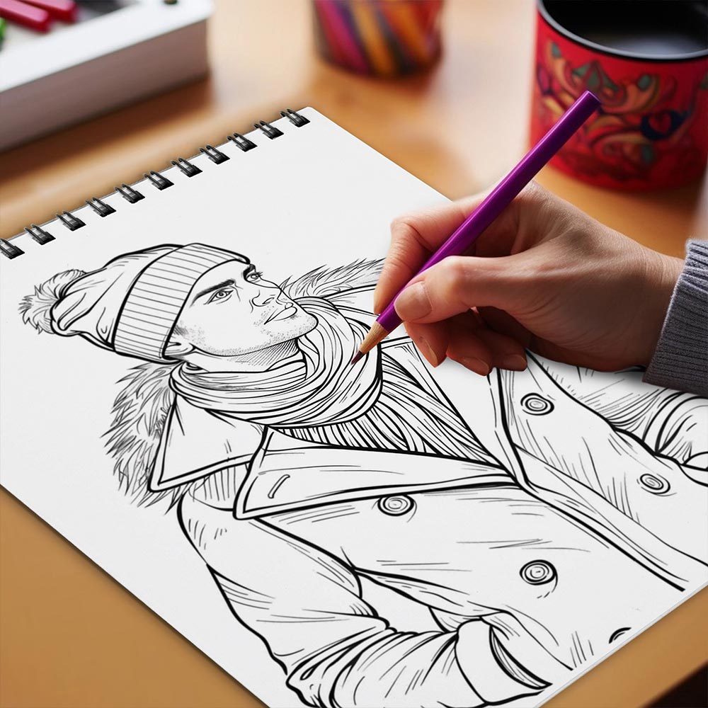 Netecom Winter Fashion Coloring Book Spiral Bound for Adults