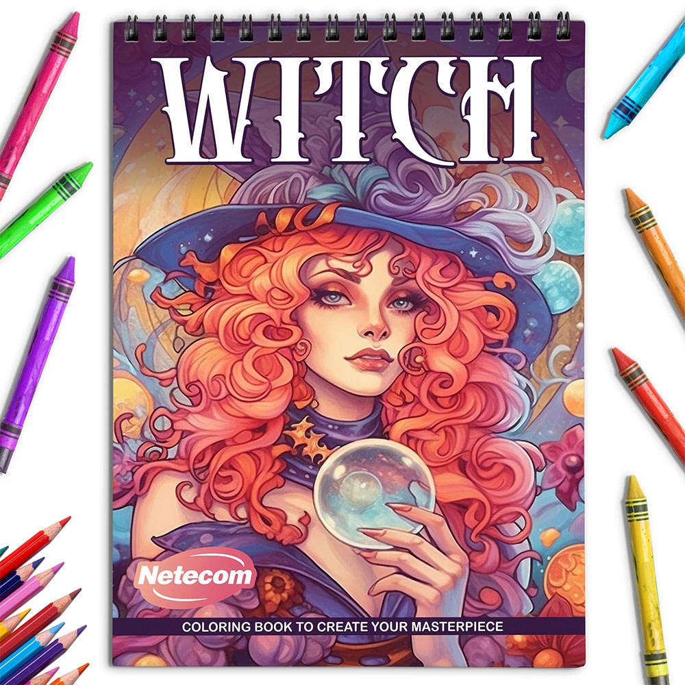 Netecom Witch Coloring Book for Adults