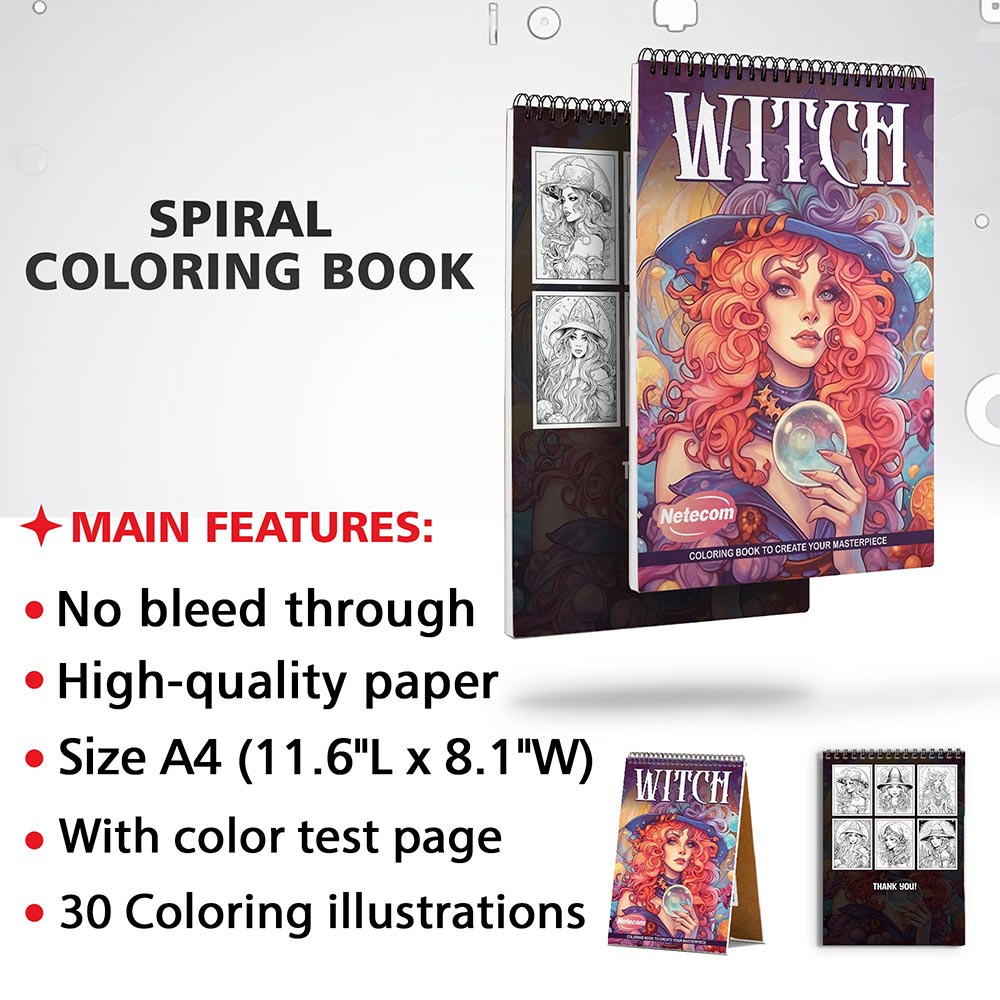 Netecom Witch Coloring Sheets for Adults