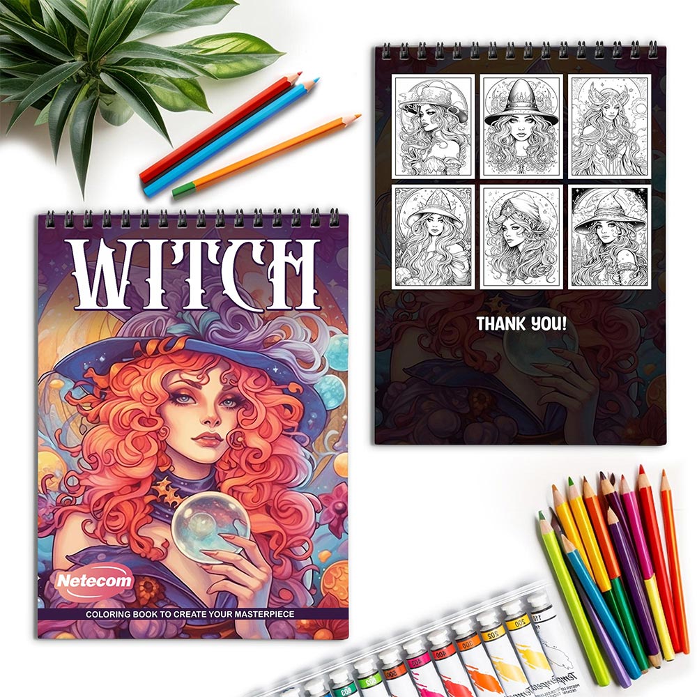 Netecom Witch Spiral Coloring Book for Adults
