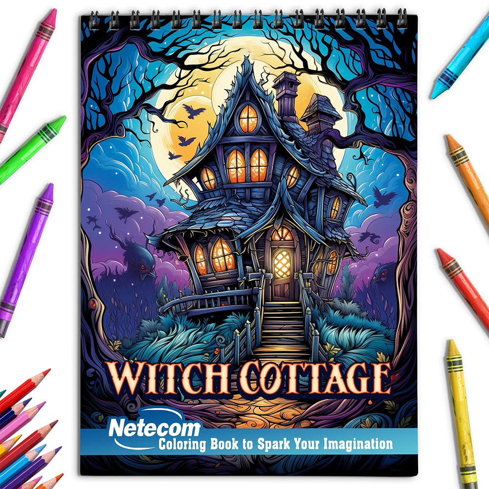 Netecom Witch Cottage Coloring Book for Adults
