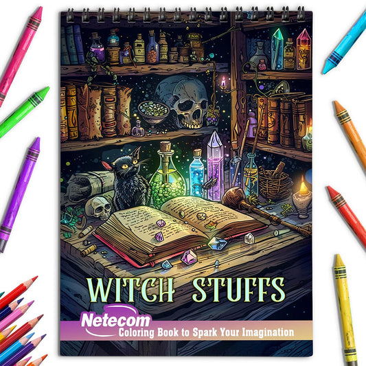 Netecom Witch Stuffs Coloring Book for Adults