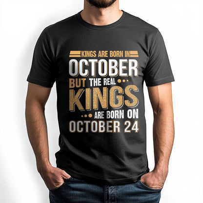 Custom October Birthday T-Shirt for Men, Personalized Birthday Gift for Him, Born On Date Gift, Funny Birthday Tee