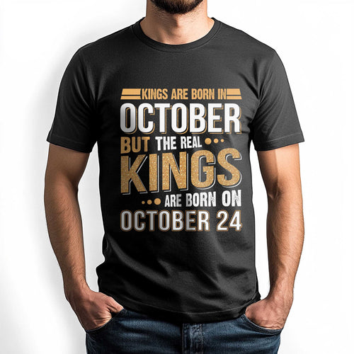 Custom October Birthday T-Shirt for Men, Personalized Birthday Gift for Him, Born On Date Gift, Funny Birthday Tee