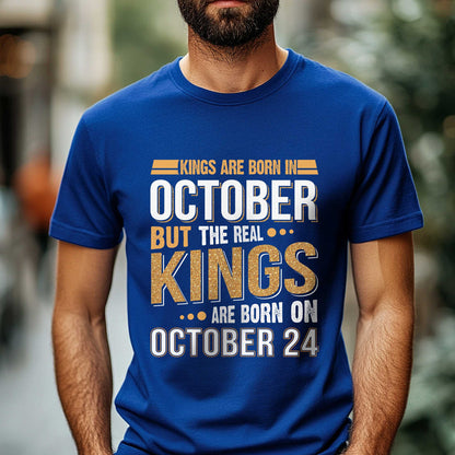 Custom October Birthday T-Shirt for Men, Personalized Birthday Gift for Him, Born On Date Gift, Funny Birthday Tee