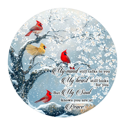 Netecom Memorial Christmas Ornament, My Mind Still Talks To You Cardinals Ceramic Ornaments for Xmas Tree Hanging Decorations Gift, Sympathy Gifts for Loss of Wife Girlfriend, Holiday Present