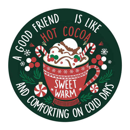 Netecom Funny Best Friend Christmas Ornament, A Good Friend is Like Hot Cocoa Ceramic Ornament for Xmas Tree Hanging Decorations Gift, Friendship Gifts for Men Women, Holiday Party Present