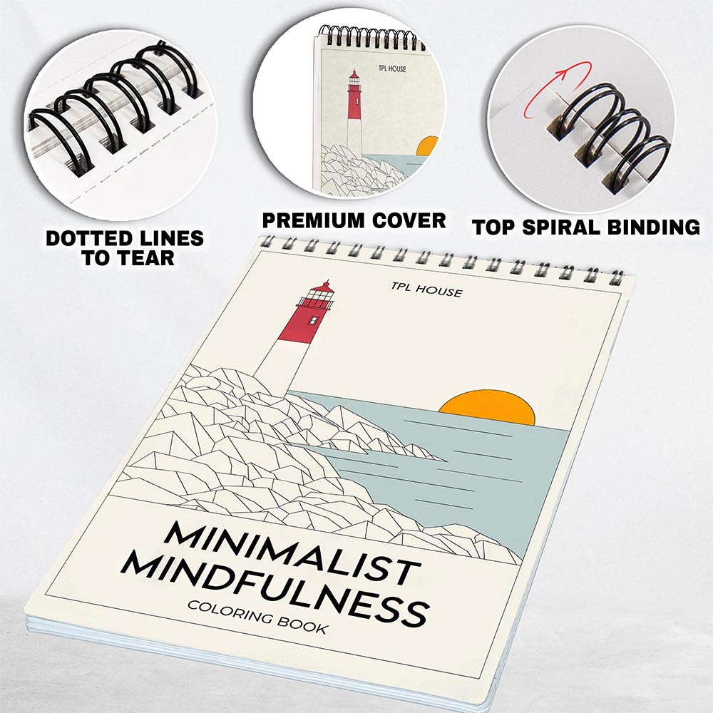 PLHOUSE Minimalist Mindfulness Coloring Pages for Adults