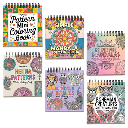 Pattern Mini Coloring Book Spiral Bound for Adult