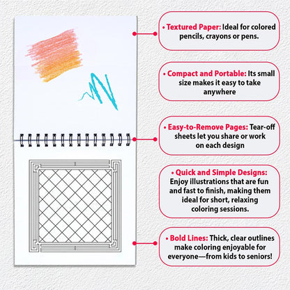 Pattern Mini Coloring Sheets for Adult