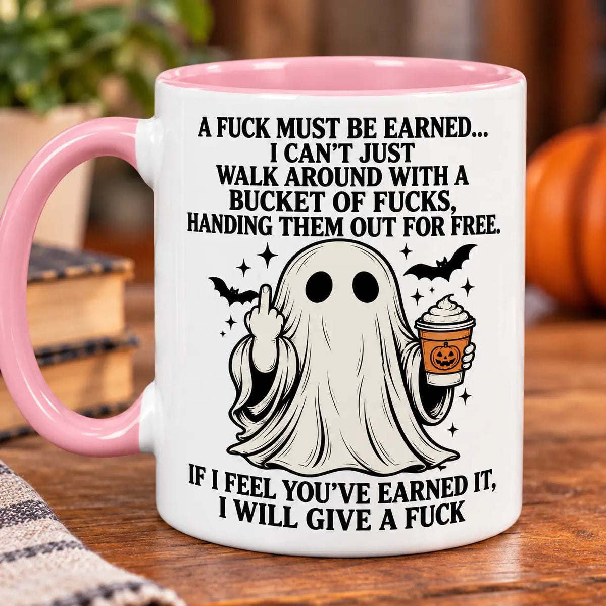 Funny Halloween Ghost Coffee Mug, Sarcastic Spooky Season Gift