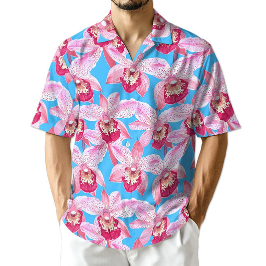 Netecom Pink Orchid Hawaiian Shirt for Men