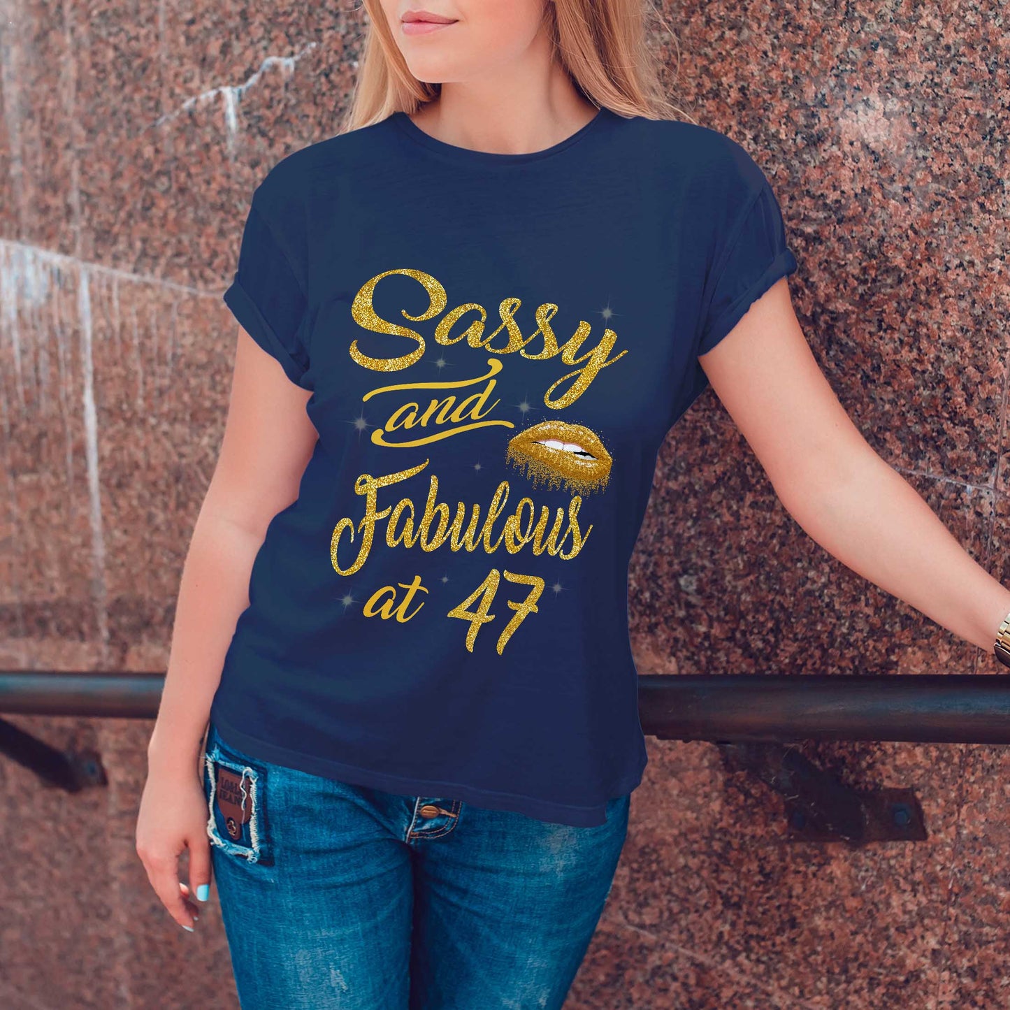 Netecom Sassy and Fabulous T-Shirt for Women Turning 47, Funny 47th Birthday Shirt, Perfect Gift for Her, Trendy Birthday Tee