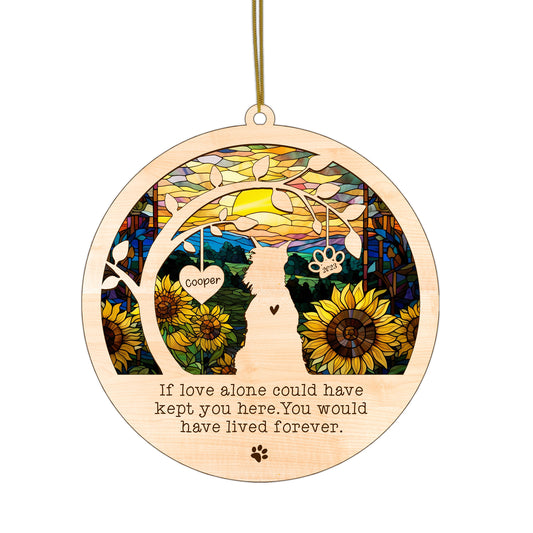 Netecom Personalized Schnauzer Dog Memorial Suncatcher - Custom Dog Christmas Ornament with Name & Date, Pet Loss Sun Catcher, Bereavement Gift, Dog Memorial Ornament, Sympathy Gift for Loss of Pet