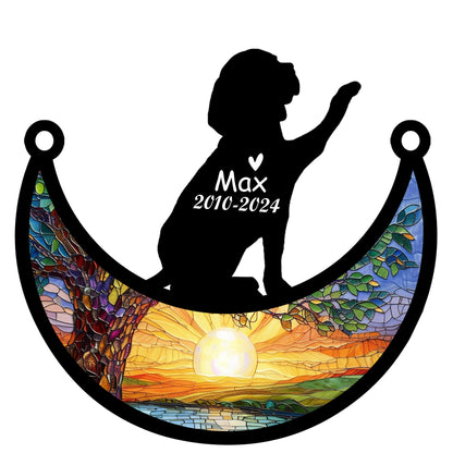 Netecom Personalized Beagle Memorial Suncatcher, Custom Beagle Ornament with Name Date, Dog Loss Sympathy Gift, Pet Loss Remembrance Gifts, Bereavement Gifts for Loss of Pet, Dog Grief Gift