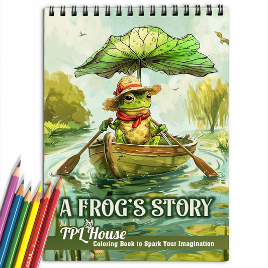 TPLHOUSE A Frog's Story Coloring Book for Adults