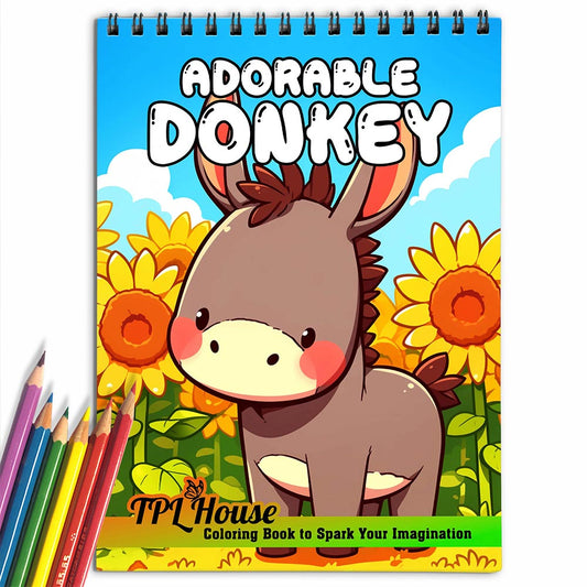 TPLHOUSE Adorable Donkey Coloring Book for Adult