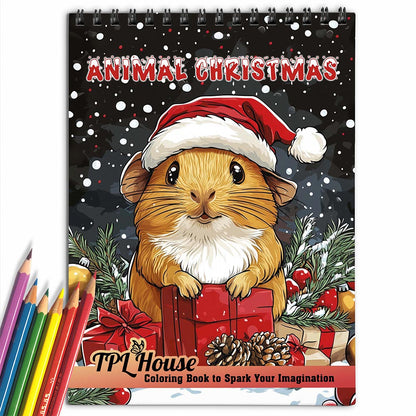 TPLHOUSE Animal Christmas Coloring Book for Adult