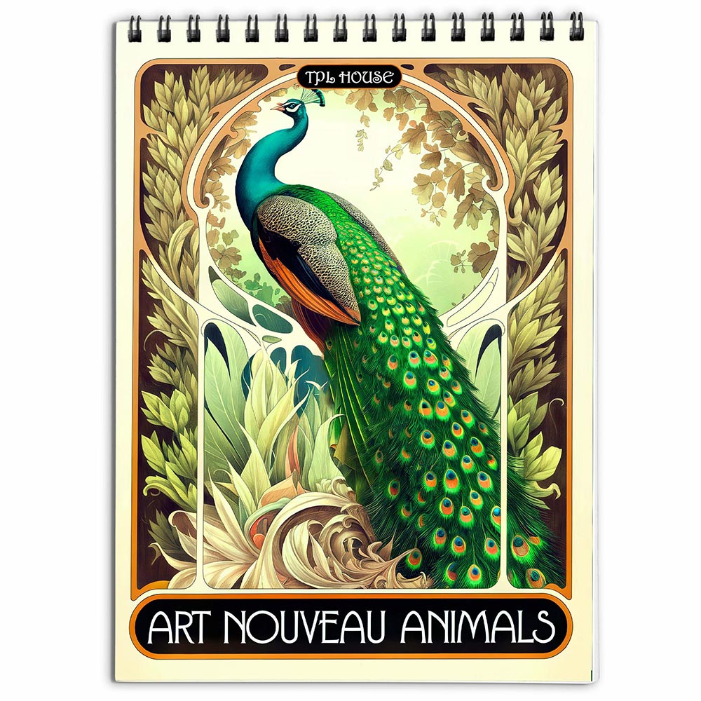 TPLHOUSE Art Nouveau Animals Coloring Book for Adults