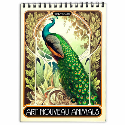 TPLHOUSE Art Nouveau Animals Coloring Book for Adults